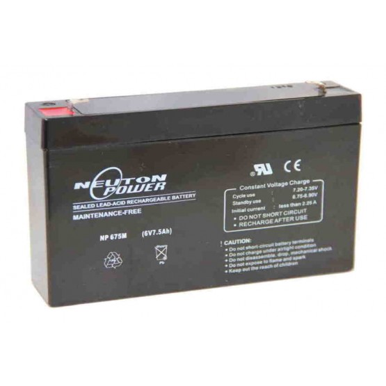 SEALED LEAD ACID BATTERY 6V 7.5Ah